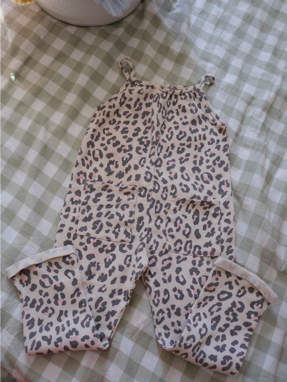 Greyson Pink and Gray Leopard-Print Kids One-Piece